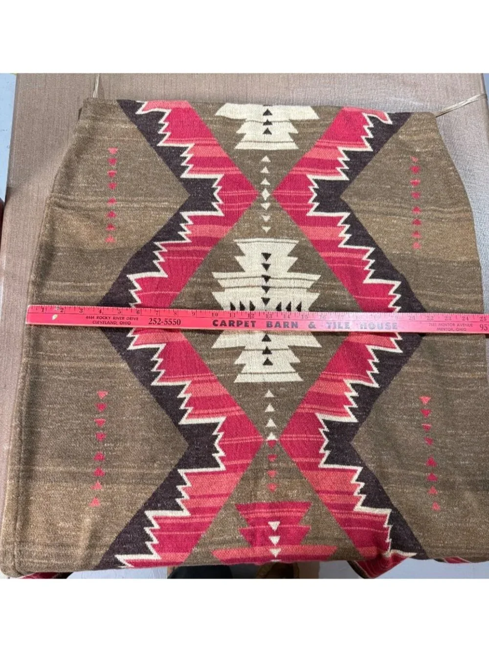 Lauren Ralph Black Label Womens Skirt 3X Aztec Southwestern Print Brown Red - Picture 10 of 12
